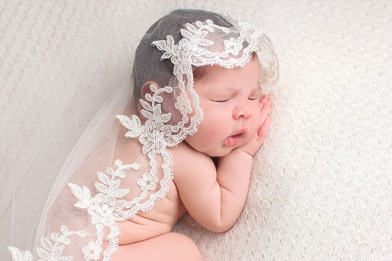 Baby photographer Bath with wedding veil