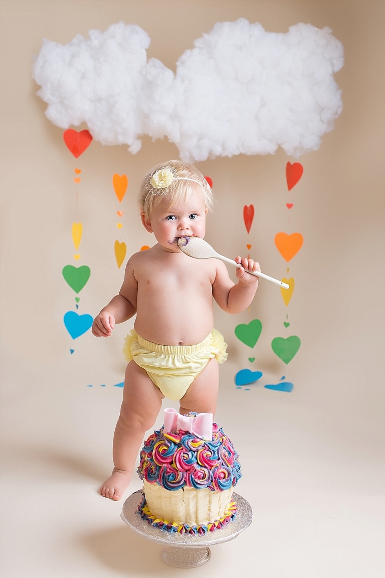 Cake Smash Bath Bristol Somerset Smash and Spash Session Rainbow baby cake smash idea