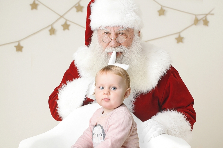 Child and father christmas photo idea